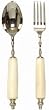Decorative Salad Servers with Carved Bone Handles