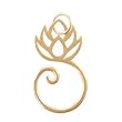 Lotus Flower Charm Holder or Pendant in Gold Vermeil, #8145