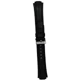 Genuine TIMEX Mens Black Rubber Strap, 15mm wide end-piece, width 17mm, length 7 -1/4