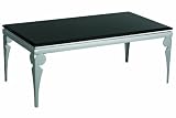 Premier Housewares Coffee Table with Black Marble Top and Stainless Steel Legs, 48 x 120 x 65 cm
