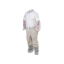 High Five AC237 Spunbond Polypropylene Coverall with Elastic Wrists and Ankles, 4X-Large, White (Case of 25)