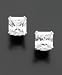 14k White Gold Princess-Cut Cubic Zirconia Studs