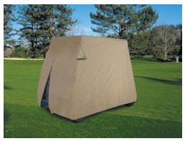 Golf Car Easy-On Cover - Tan, Fits Most Two-Person 