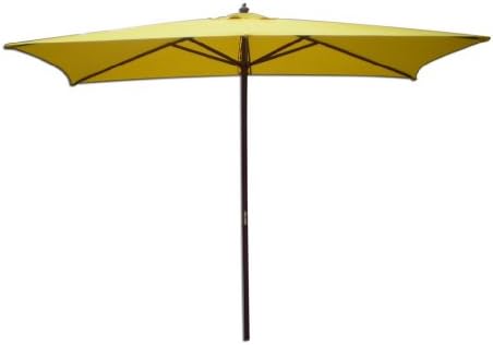 9' RECTANGULAR MARKET UMBRELLA - WOODEN POLE - *YELLOW* COLOR