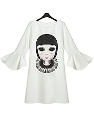 General Print Bell Sleeves Spring Summer  Dress