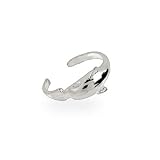 Eve's Addiction Sterling Silver Playful Dolphin Toe Ring