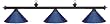 55 Black Pool Table Light with Blue Shades