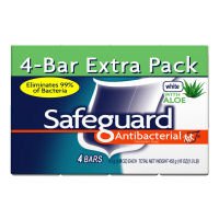Safeguard Deodorant Antibacterial Deodorant Soap, White, 4 Count