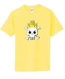 Vulture Kulture - Flaming Skull - Yellow Haze Anvil Organic 5 oz Cotton Tee - Small