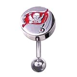Tampa Bay Buccaneers 316L Stainless Steel Belly Ring - 14G - 3/8 Inch Bar Length - Sold Individually