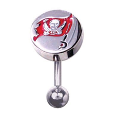 Tampa Bay Buccaneers 316L Stainless Steel Belly Ring - 14G - 3/8 Inch Bar Length - Sold Individually