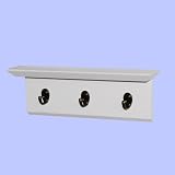2.5" x 13" x 4.5" Patrick Wall Mounted Coat Rack Shelf with 3 Hooks
