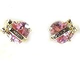 Juicy Couture Jewelry Banner Heart Crystal Earrings Pink Gold