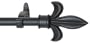 Window Curtain Rod / Drapery Rod 28 Inch -48 Inch Fleur De Lis Black