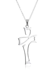 VINANI brand Germany 925 Sterling Silver Women Pendant Designer Cross with Cable Link Chain Necklace AKR-T