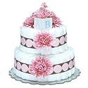 Bloomers Baby Diaper Cake Modern Pink Mums 2-Tier