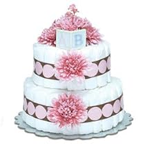 Bloomers Baby Diaper Cake Modern Pink Mums 2-Tier