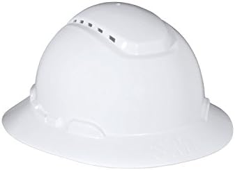3M Full Brim Hard Hat Protective Helmet Work Safety, Vented & Uvicator White New