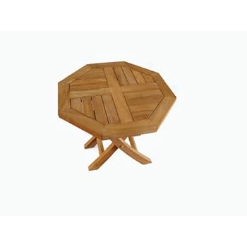 TECK'Attitude - Table basse Pliante Octogonale en teck Diam. 50 cm