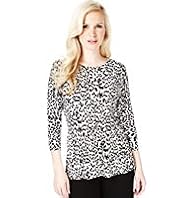 Petite Animal Print Peplum Jumper
