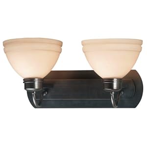 Kenroy Home 90052CBZ Odyssey Two-Light Vanity, Copper Bronze with White Opal Globes by 