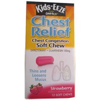 Kids Eeze chest relief soft chew lozenges, strawberry flavor - 12 ea