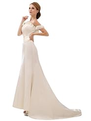 Mermaid Satin Off the Shoulder  Wedding Dress  With Ruffles