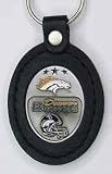 Denver Broncos Leather Keychain w/Pewter Logo