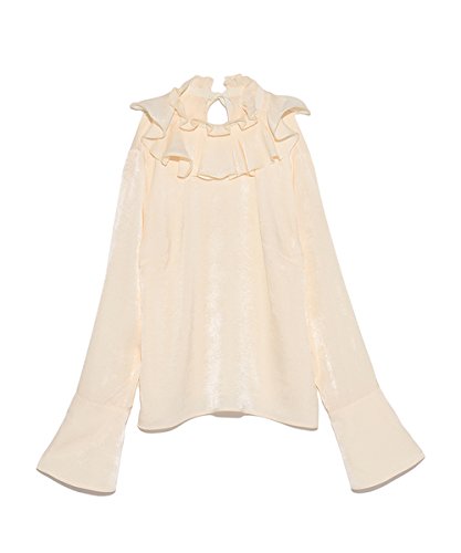 (リリーブラウン)Lily Brown フリル衿サテンブラウス