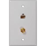 RCA TPH557R CAT-5/6 F & Coaxial Connector Wall Plate
