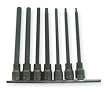 Westward 1EZJ6 Hex Bit Socket Set, Metric, Extra L, 7 PC