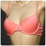 Mamia Lot of 2 Plain Full Cup Bras with Adjustable Straps and Cute Bow Between Cups (Br9248p)
