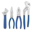 Westward 1UKP4 Plier Set, Dipped Grip, American Nose, 4 PC