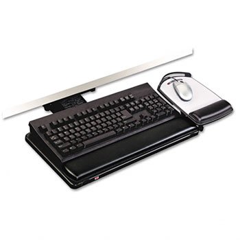 3M Knob Adjust Keyboard Tray PLATFORM,KEYBDTRAY,ADJ,BK Pack of 2