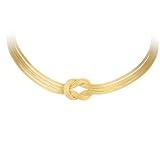 Mille Lucci Italian Love Knot Woven 18k Yellow Gold Vermeil Sterling Silver Necklace
