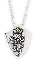 Sterling Silver Narnia Two-Tone Reversible Shield Pendant by Bob Siemon, 20"