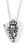 Sterling Silver Narnia Two-Tone Reversible Shield Pendant by Bob Siemon, 20"