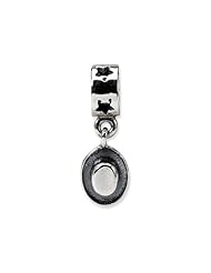 Reflections(tm) Sterling Silver Cowboy Hat Dangle Bead / Charm