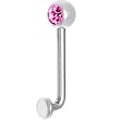 14 Gauge 5mm Pink Gem Vertical Hood Piercing -1/2" 2mm Rise