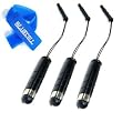 Bluecell 3 PCS Black Color (earphone/earbud jack) Stylus Touch Screen cellphone Pen for iPhone 4 4S 3 3GS + Bluecell Cable Tie