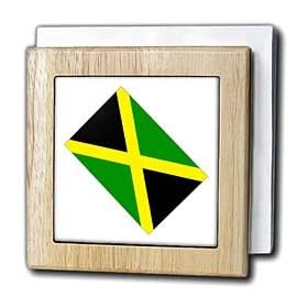 Jamaican Flag - 6 Inch Tile Napkin Holder by