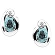 14K White Gold Aquamarine and Diamond Earrings