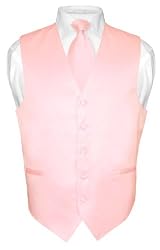 Men's PINK Dress Vest and NeckTie Set for Suit or Tuxedo