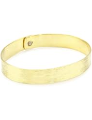 Stella Flame "Nova Roma" Silver Bangle Bracelet with 14k Yellow Gold-Micron Plating