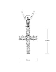 Cross Solitaire 4 Prong - Diamond And 18K White Gold Pendant