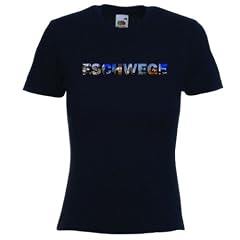 T-Shirt EC191 sch�nes T-Shirt schwarz L mit farbigem Brustaufdruck Damen mit St�dtenamen Eschwege