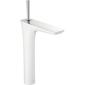 Hansgrohe 15072401 Puravida Highriser Single Hole Faucet, White/Chrome