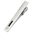Men s STEL Stainless Steel Tie Bar with Black Enamel Inlay and Genuine Diamond Accent- 80836
