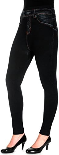 Women's Denim Jean Look Seamless Jeggings with Fashion Prints (DF-DNMLG-P6)