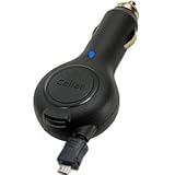 Retractable Car Charger for Samsung Captivate (Includes OrionGadgets Cleaning Cloth)